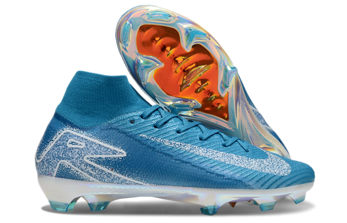Botas De Fútbol Nike Air Zoom Mercurial Superfly 10 Elite FG - Azul/Blanco/Dorado