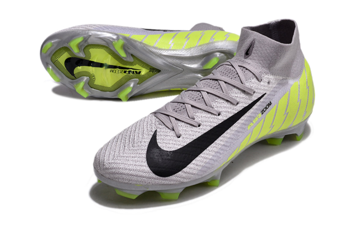 Botas De Fútbol Nike Air Zoom Mercurial Superfly 10 Elite FG -Gris/Negro/Amarillo
