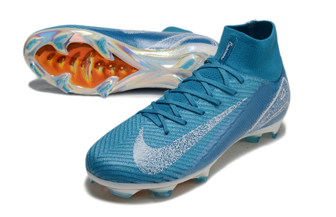 Botas De Fútbol Nike Air Zoom Mercurial Superfly 10 Elite FG - Azul/Blanco/Dorado