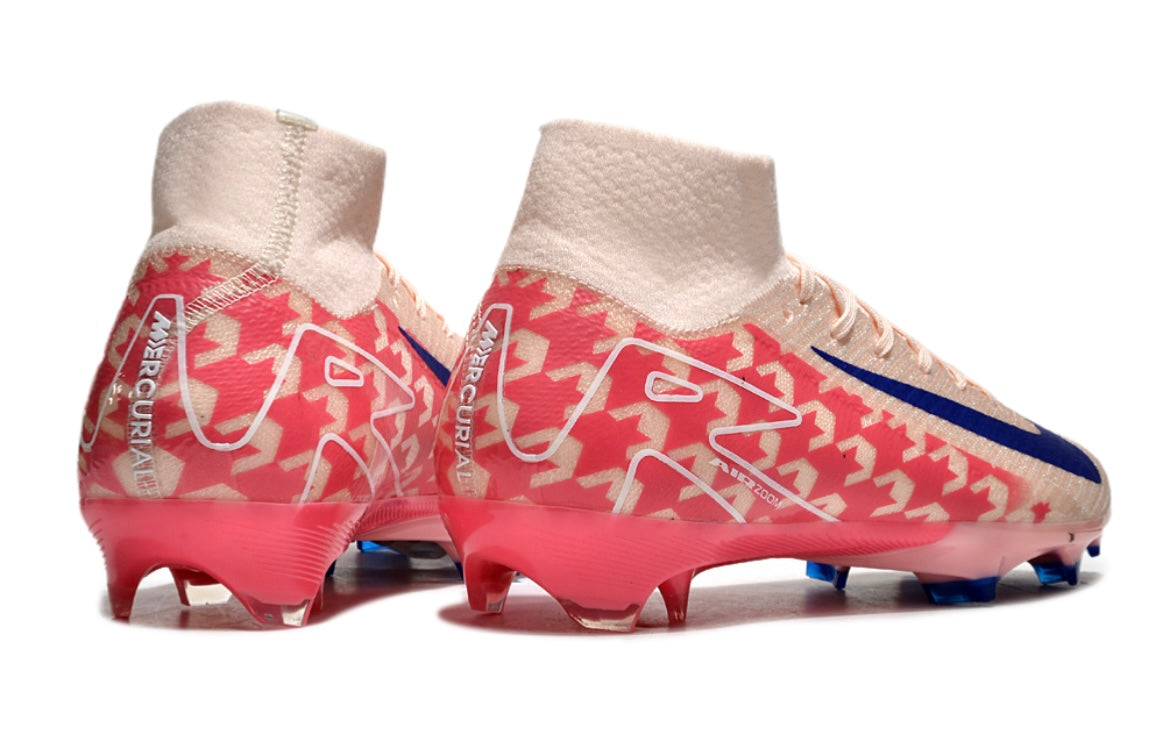 Botas De Fútbol Nike Air Zoom Mercurial Superfly 10 Elite FG: Rosa, Azul Y Rojo