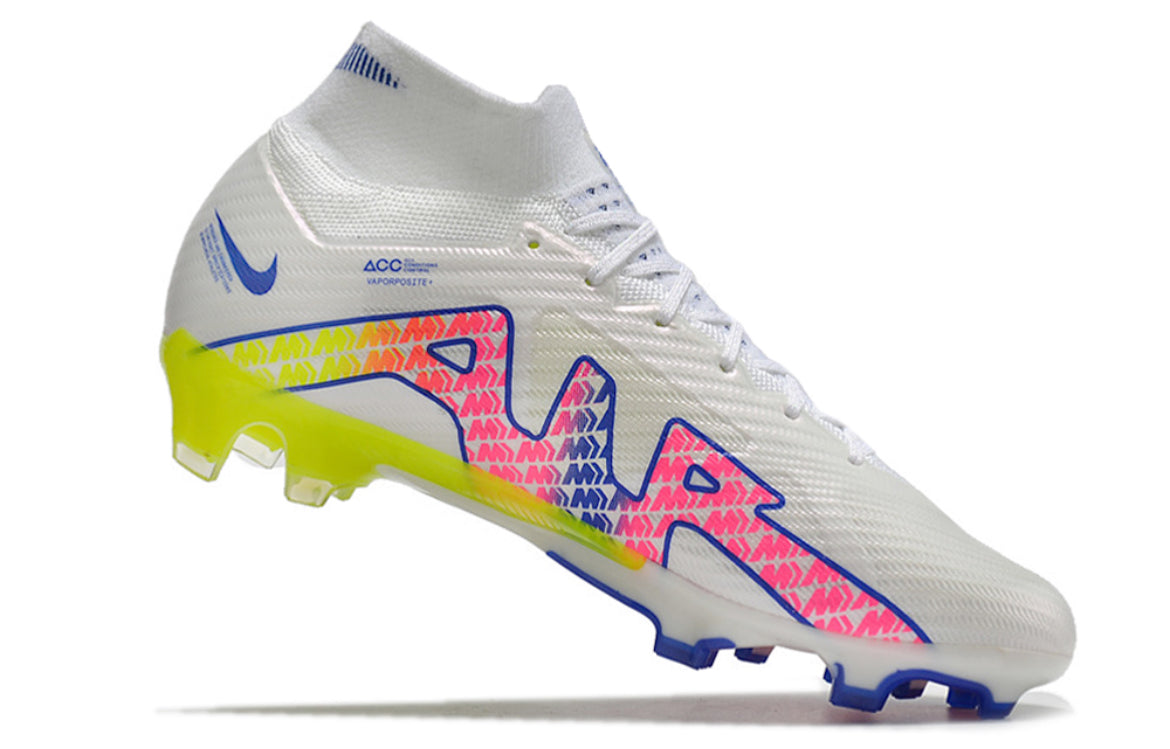Nike Air Zoom Mercurial Superfly 9 FG (Blanco, Rosa y Rojo)