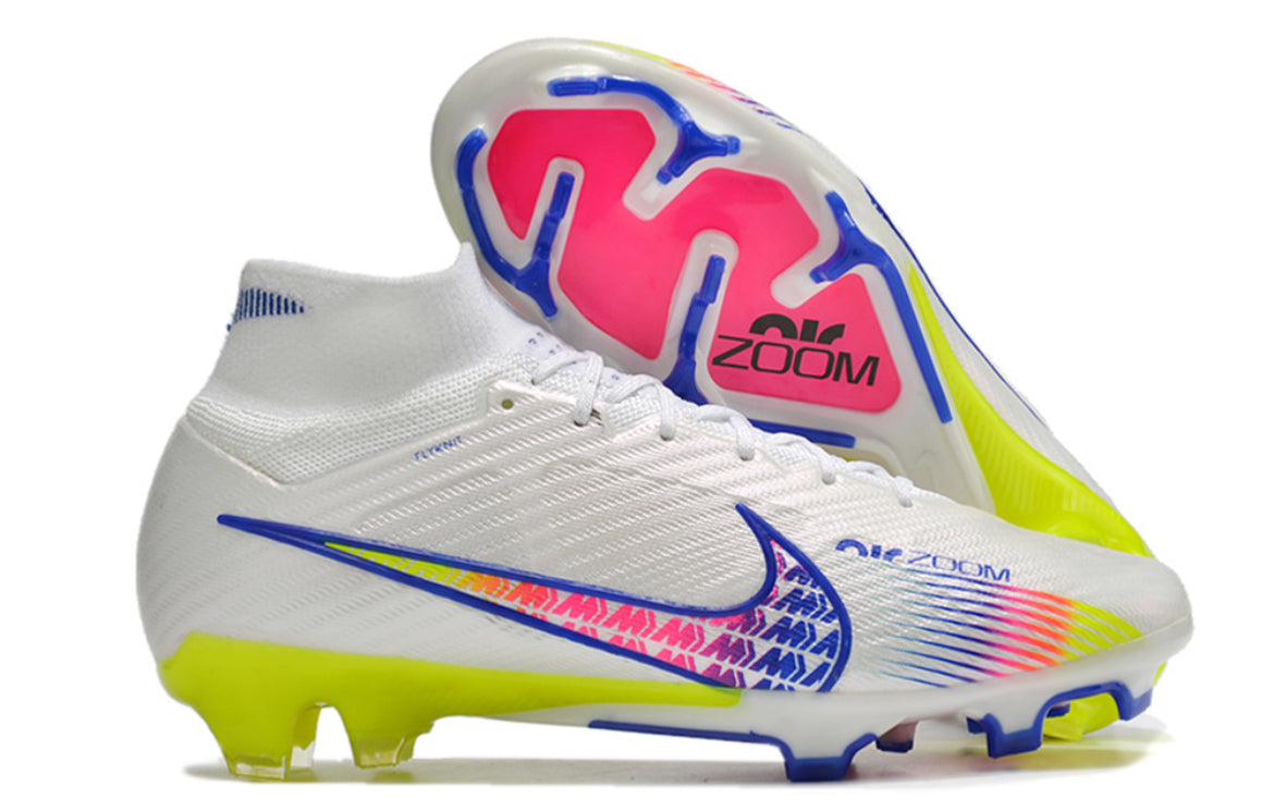 Nike Air Zoom Mercurial Superfly 9 FG (Blanco, Rosa y Rojo)