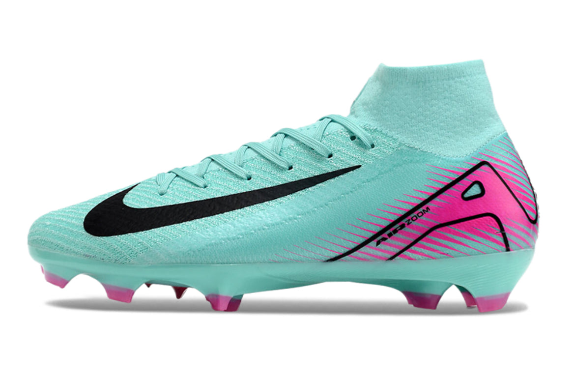Botas de Fútbol Nike Air Zoom Mercurial Superfly 10 Elite FG: Jade/Negro/Rosa
