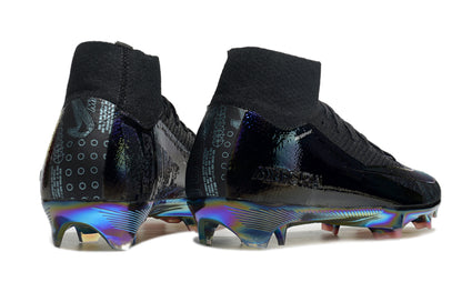 Botas Nike Zoom Mercurial Superfly X Elite FG Negro Violeta con toques de brillo